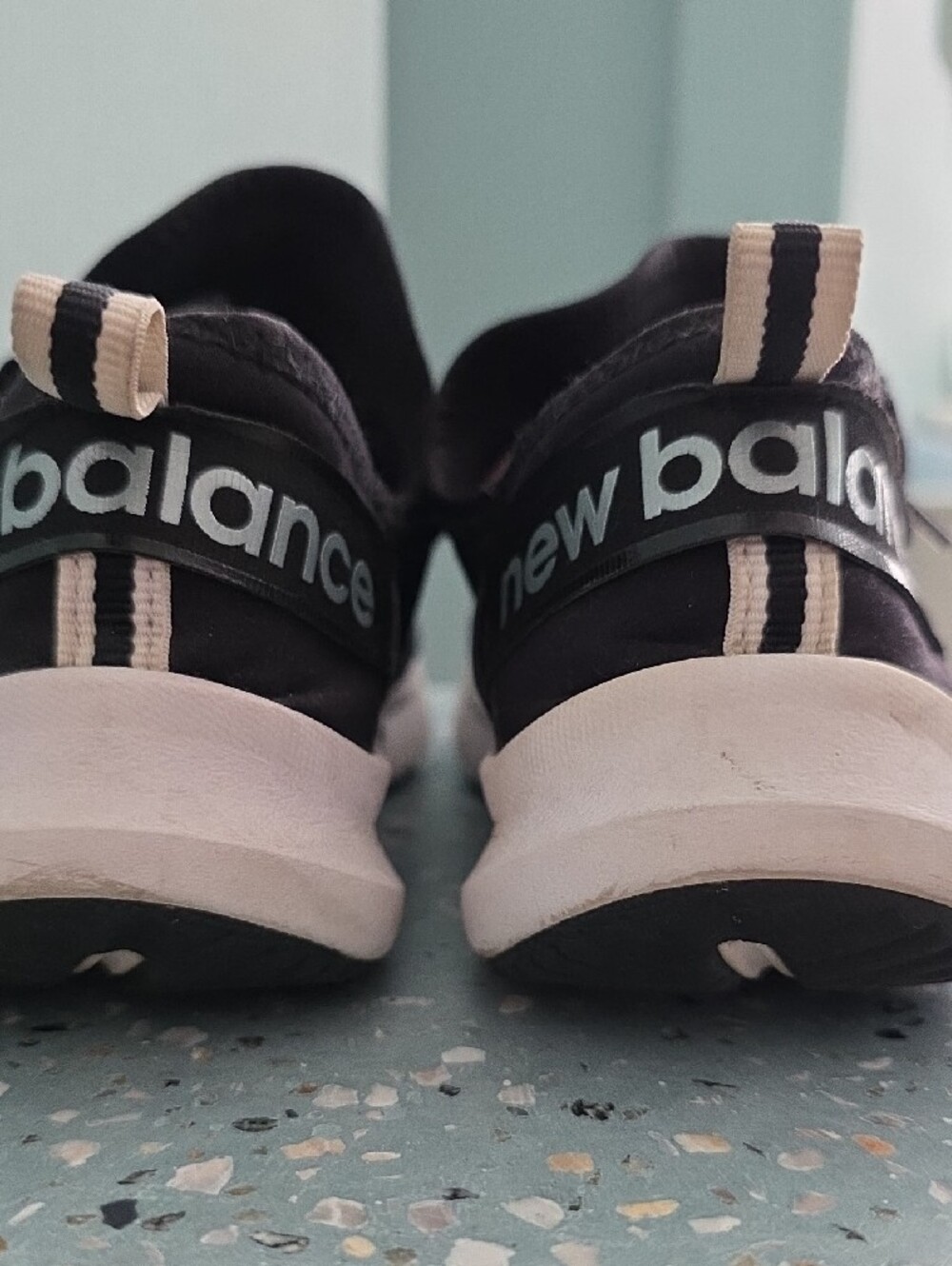 New Balance FuelCore Nergize Black and White Knit Sneakers - Picture 2 of 5